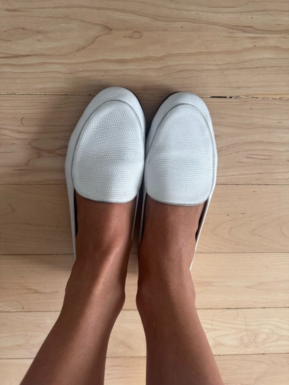 Newbark Los Angeles White Leather Loafers Slip On Flats EU 37